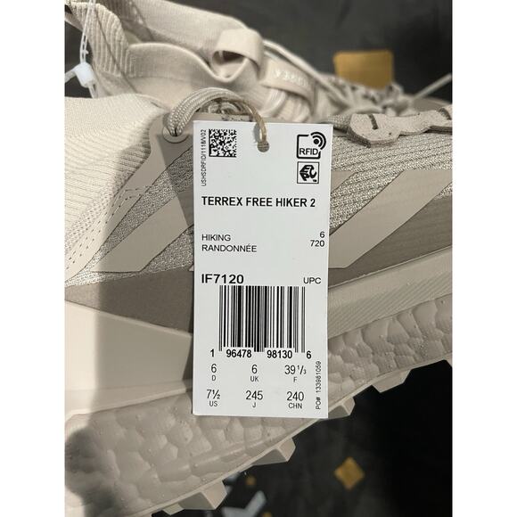 New Women’s 7.5 Adidas Terrex Free Hiker 2 Hiking Beige Athletic Shoes IF7120 - Picture 9 of 10